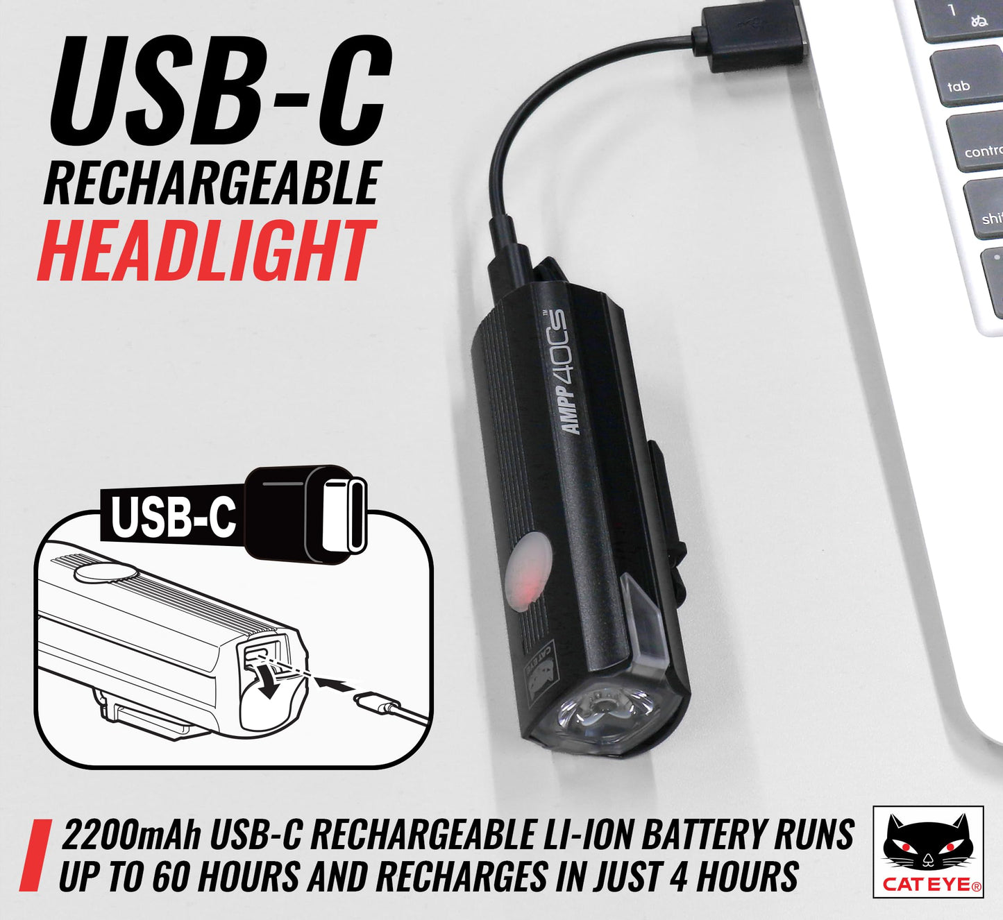 CATEYE AMPP USB Rechargeable Bike Headlight