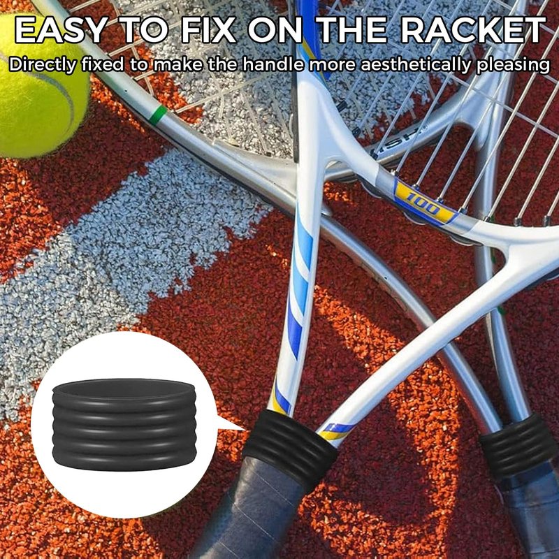ZQTSANKESL 20 Pieces of Silicone Tennis Racket Grip, Sweat Absorbing Elastic Rubber Tennis Racket Grip, Stretchable Outer Grip, Used for Racket Badminton, Squash, Baseball, bat Handle
