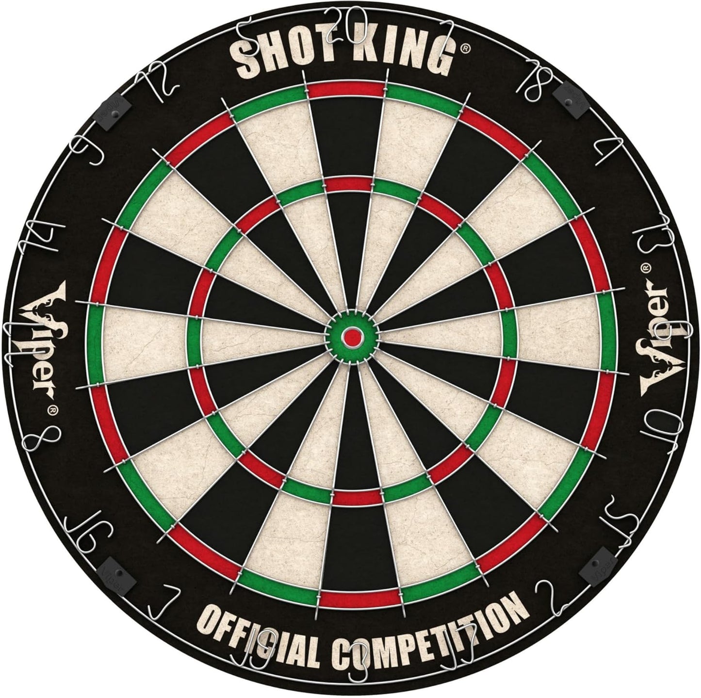 Viper by GLD Products Shot King Dartboard Set - Regulation Bristle Steel Tip with 6 Darts | Black