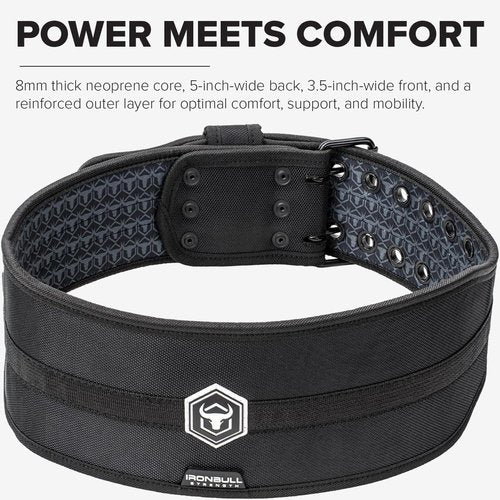 Hybrid Weight Lifting Belt – Heavy Duty Prong Support, Neoprene Interior, Tapered Powerlifting Design – Back Support for Squats, Deadlifts, & Strength Training – Stylish & Rigid Gym Belt for Men & Women (XX-Large)