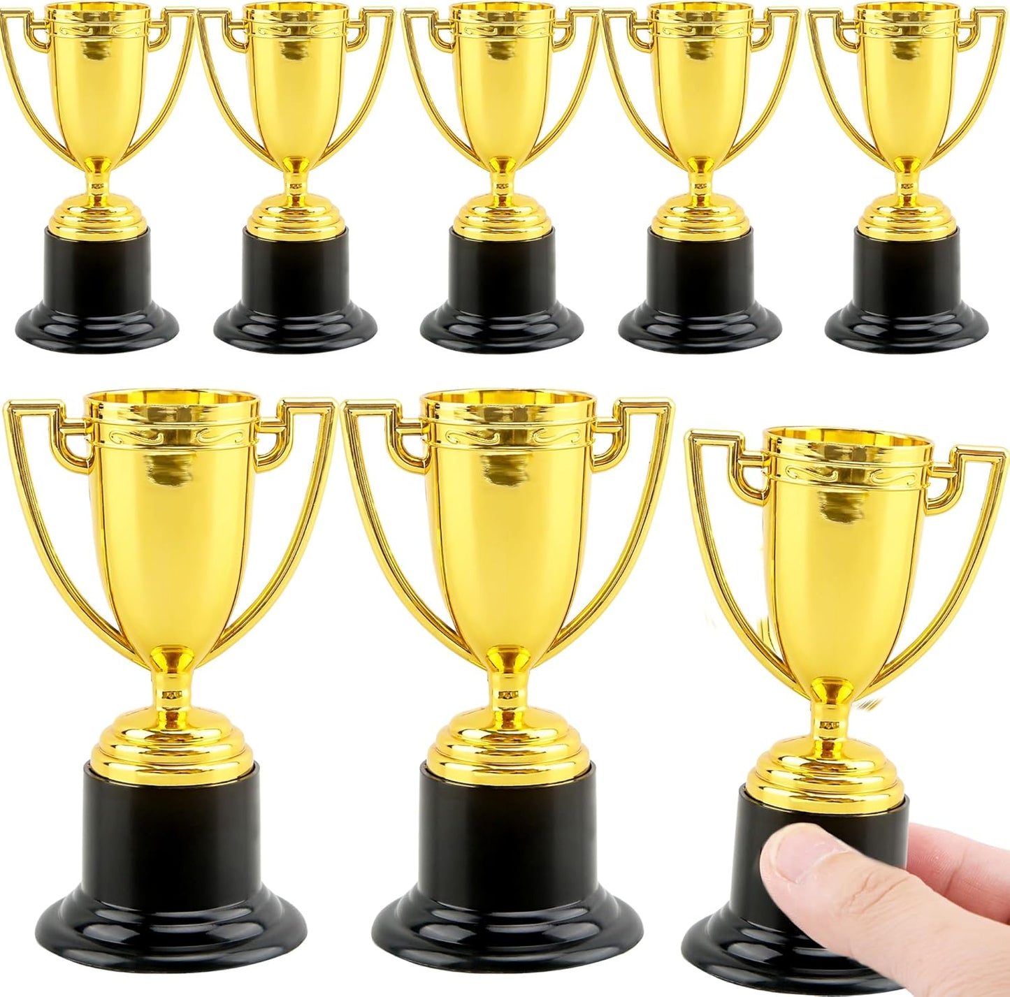 Mini Trophies - 8 Pcs 6-Inch Gold Plastic Trophy Cups for Kids Sports Tournaments & Party Favors