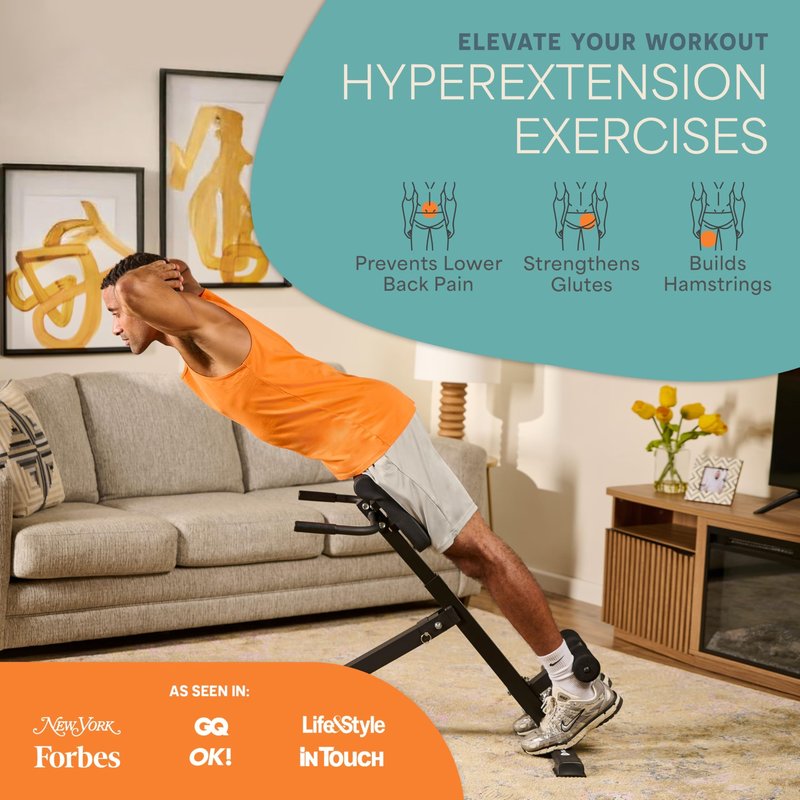 LifePro SculptTrainer Roman Chair with 330 lb Capacity — Incline Adjustable Hyperextension Bench for All-in-One Body Workout — Foldable Home Gym Back Extension Machine for Glutes, Core & Lower Back