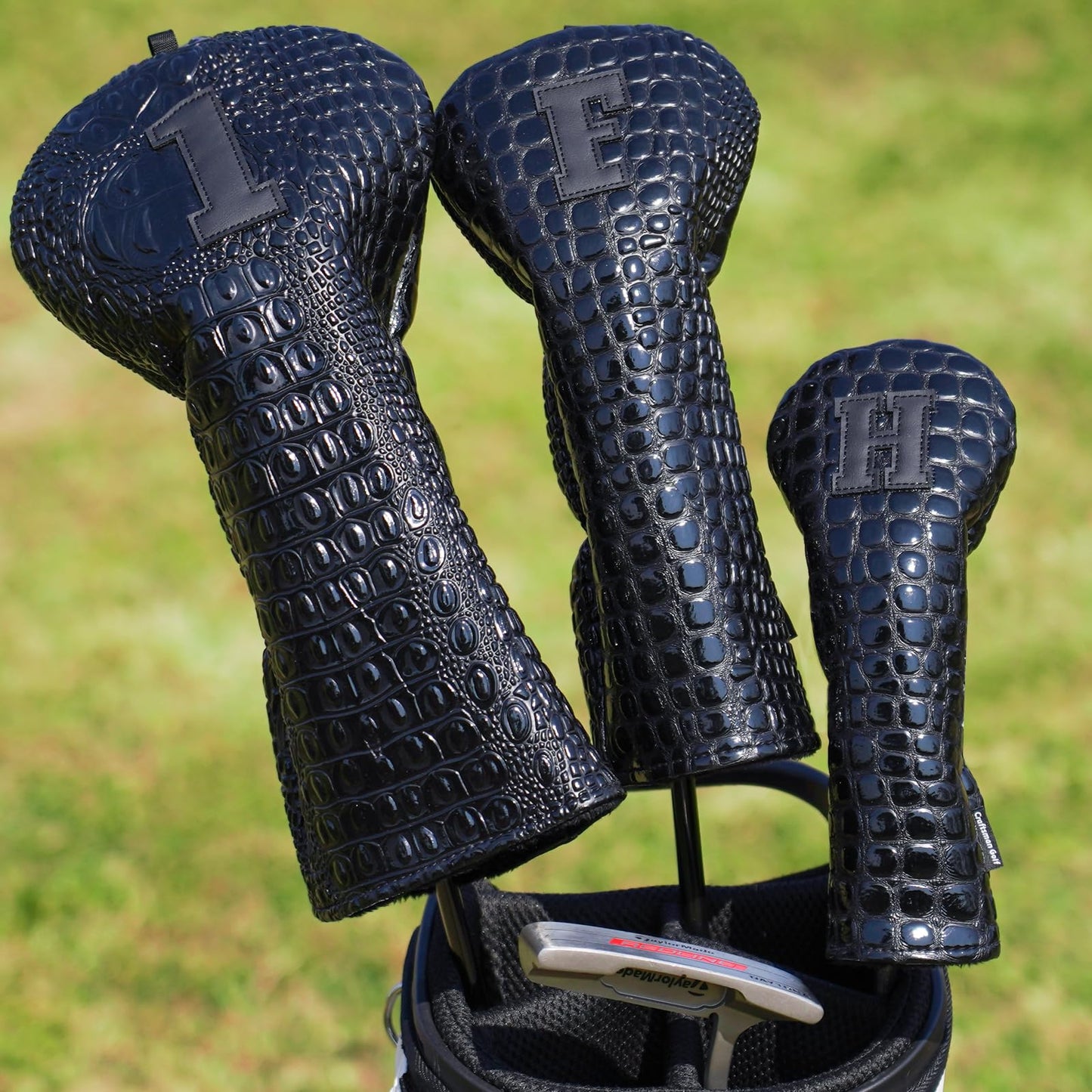 Craftsman Golf Crocodile Pattern Black #1 Driver Headcover fit up to 460cc Club 1pc