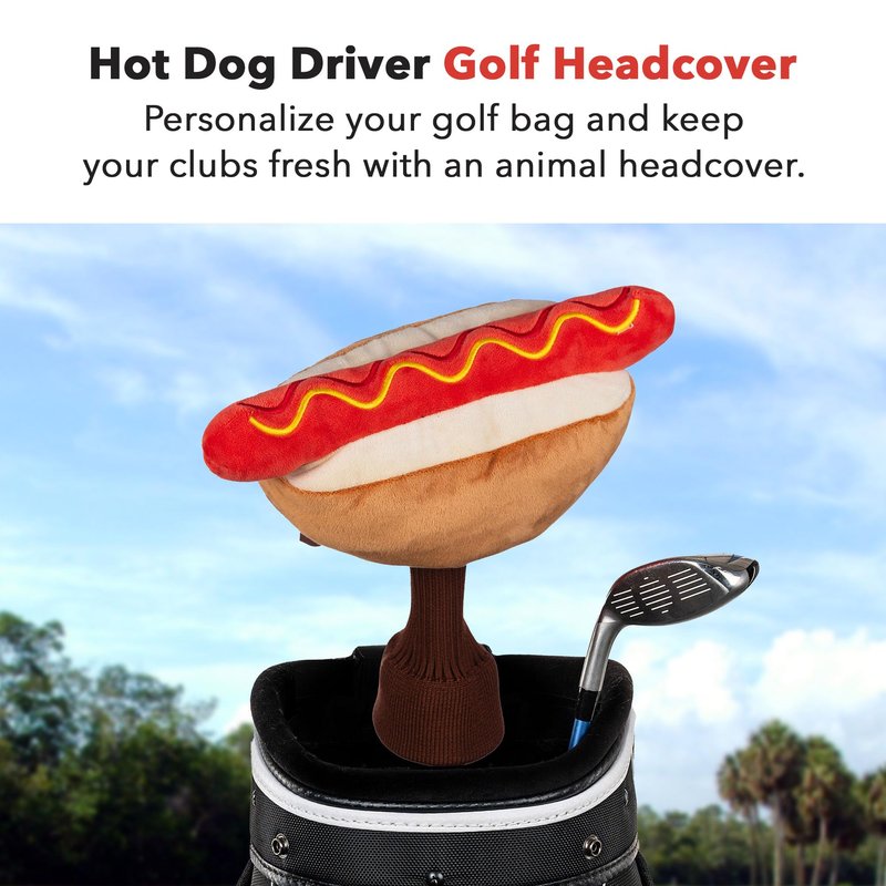 Daphne's Headcovers Hotdog Driver Headcover | Funny Golf Club Covers | Golf Head Covers for Drivers | Stylish Golf Club Head Covers | Golf Driver Covers | Men’s & Women’s Driver Headcover