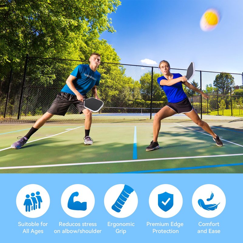 HVLKUB Pickleball Paddle,16mm Raw T700 Carbon Fiber Lightweight Pickle Ball Paddle, Durable &Beginner-Friendly Pickleball Racket,Adults & Kids Pickle Ball Equipment,Comfortable Grip(Box-White)