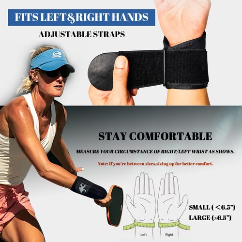 Fjalljós Pickleball Dink Train Wrist Brace - Wrist Support Training Aid for Men and Women, Reduces Fatigue & Improves Accuracy (Black, Small)