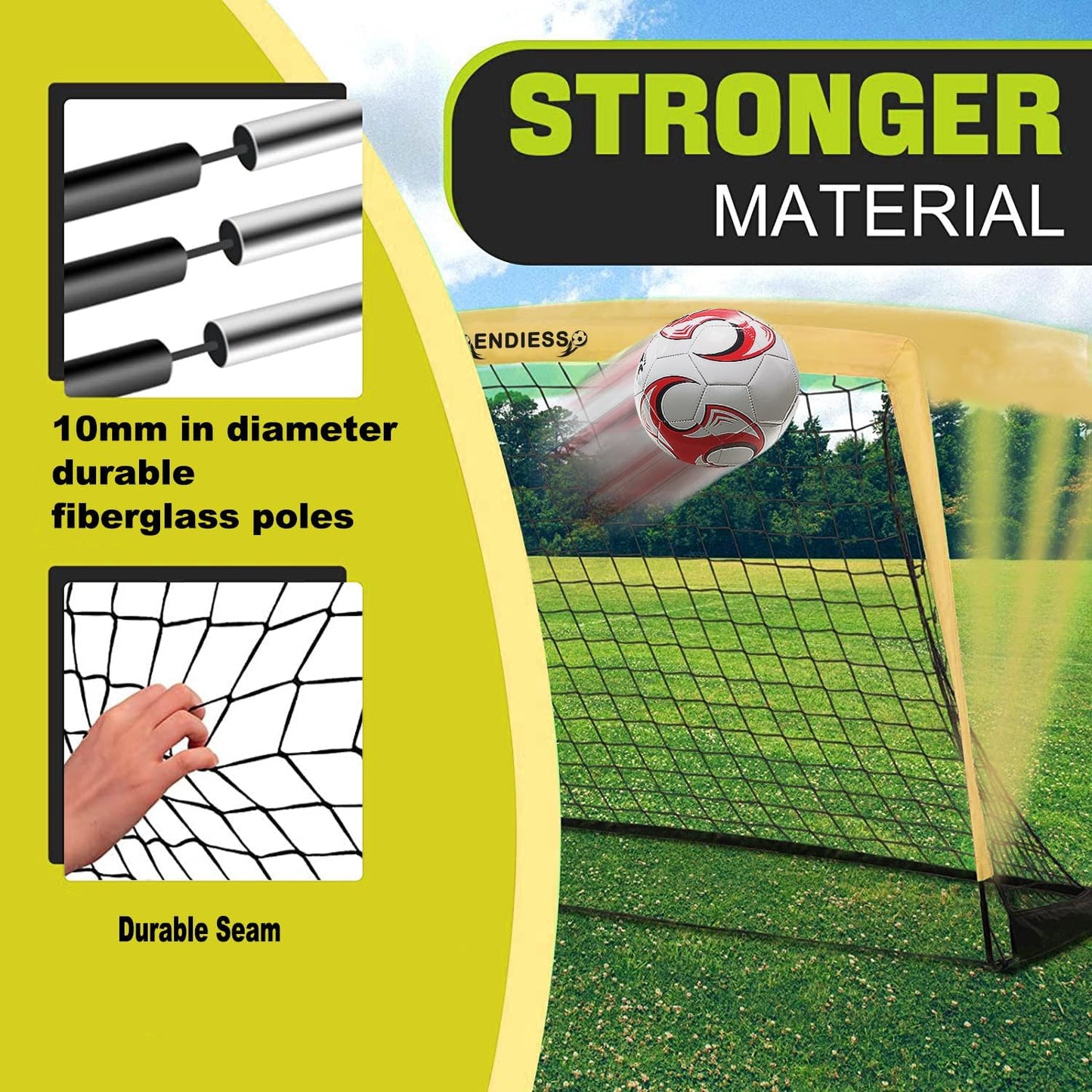 Pop Up Soccer Goals by [Brand Name] - Durable 4'x3' Kids Soccer Net Set with Ball, Pump & Carry Bag