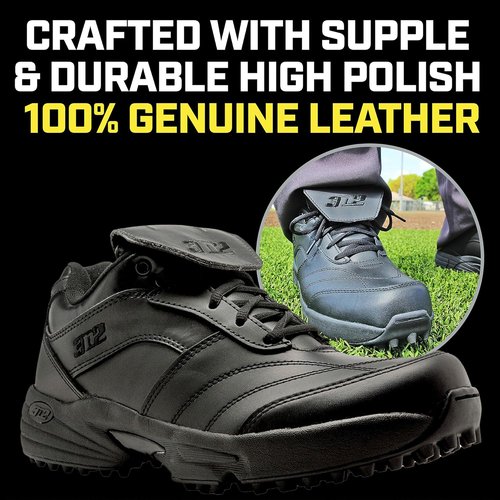 3N2 Reaction Lo Men's Baseball Umpire Field Shoe - Lightweight Leather Design for Softball & Baseball - Black