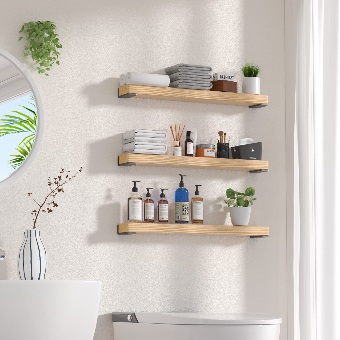 Heavy Duty Metal Shelf Brackets 4-Inch, Set of 4, Modern Black Matte Finish, 1/5" Thick Steel, Easy-to-Install, Strong Support for Shelves, Versatile & Stylish