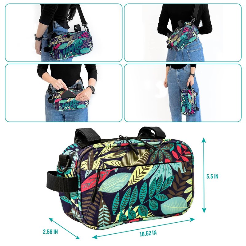YEEGO DIRECT Handlebar Bag for Bicycles, Bike Bag Multifunctional Water-resistant Scooter Crossbag Handbag Slant Across Front,Bike Frame Accessories (Green)