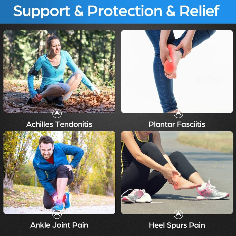 NEENCA Ankle Brace for Pain Relief, 2 Pack Compression Ankle Sleeves Set. Ankle Support Stabilizer for Achilles Tendonitis, Plantar Fasciitis, Joint Pain, Swelling, Arthritis, Sport