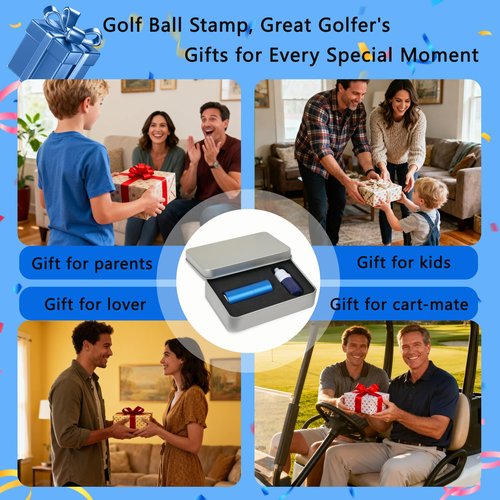 LACGO Golf Ball Stamp Personalized Golf Ball Stamper with Self-Inking Monogram Golf Marker to Identify Golf Balls, Golf Accessories for Men Women Golfers(Letter M)