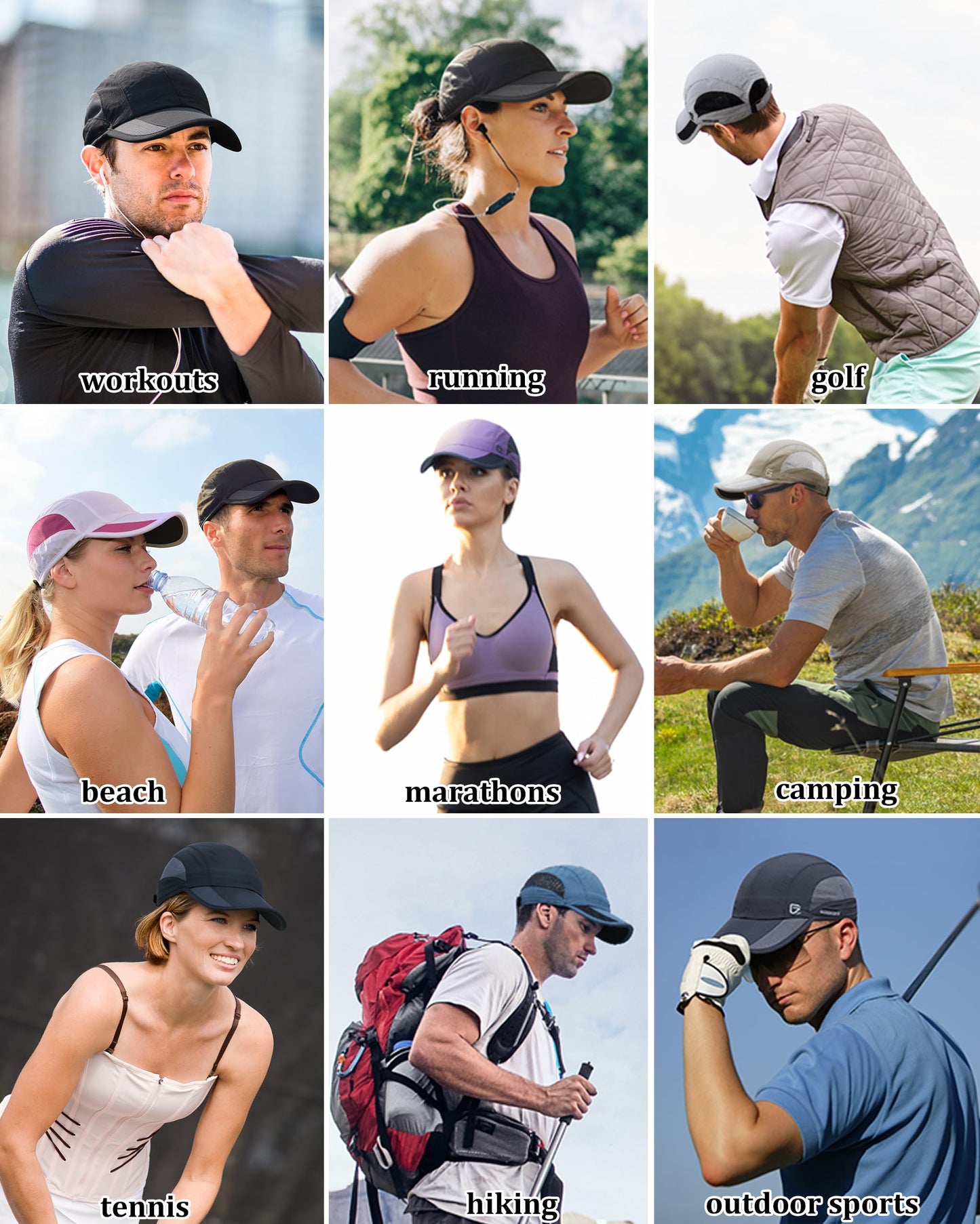 GADIEMKENSD Cooling Running Hat Quick Dry Summer Baseball Cap UPF50+ Sports Sun Caps Breathable Mesh Trucker Dad Hats Unstructured for Golf Tennis Hiking Gym Travel Camping Purple M/L 7-7 1/2