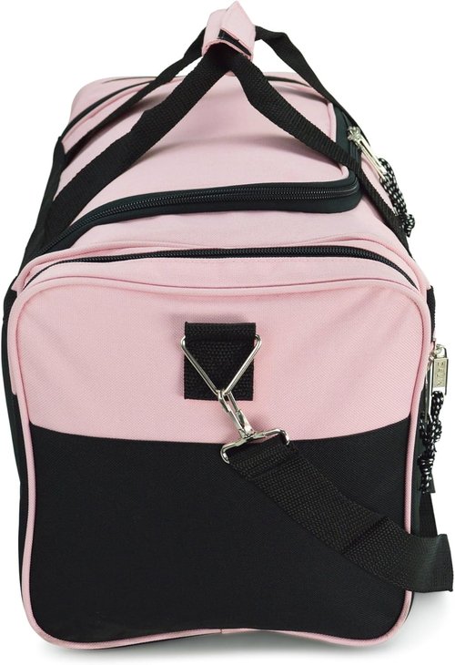 DALIX 21" Sports Duffle Bag - Adjustable Strap Gym & Travel Bag in Pink
