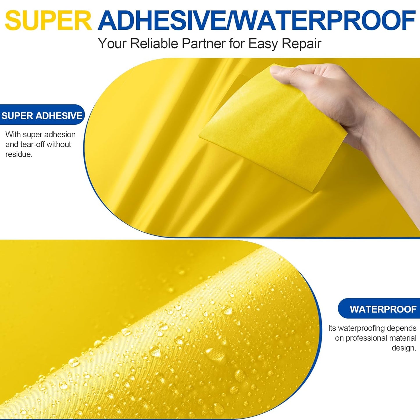 Skiennix Fabric Repair Tape - Waterproof Self-Adhesive Nylon Patch Kit for Jackets & Tents | Yellow 4x70 Inch
