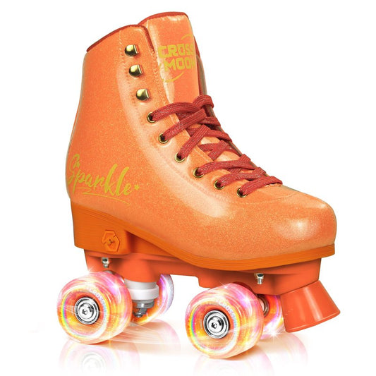 Active Girls' Adjustable Roller Skate, Sleek Design, Premium PU Leather Scuff-Resistant Easy to Clean, Gift for Girls Kids (Orange, Medium (3-6))