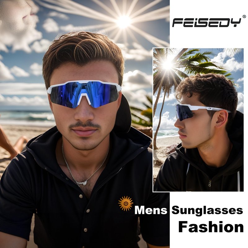 FEISEDY Polarized Youth Sports Sunglasses Teens Cycling Sunglasses TR90 Frame Kids Sport Baseball Glasses for Boys Girls Age8-16 B0032