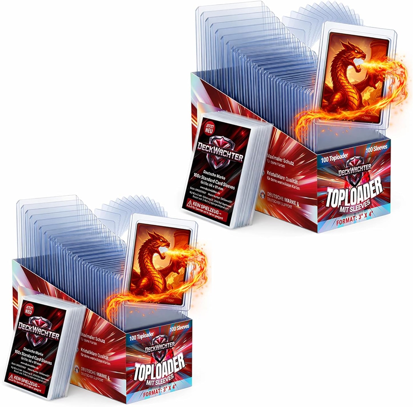 Top Loaders & Penny Sleeves | 200 Clear Trading Card Protectors – 3”x4”, 35PT Secure Storage