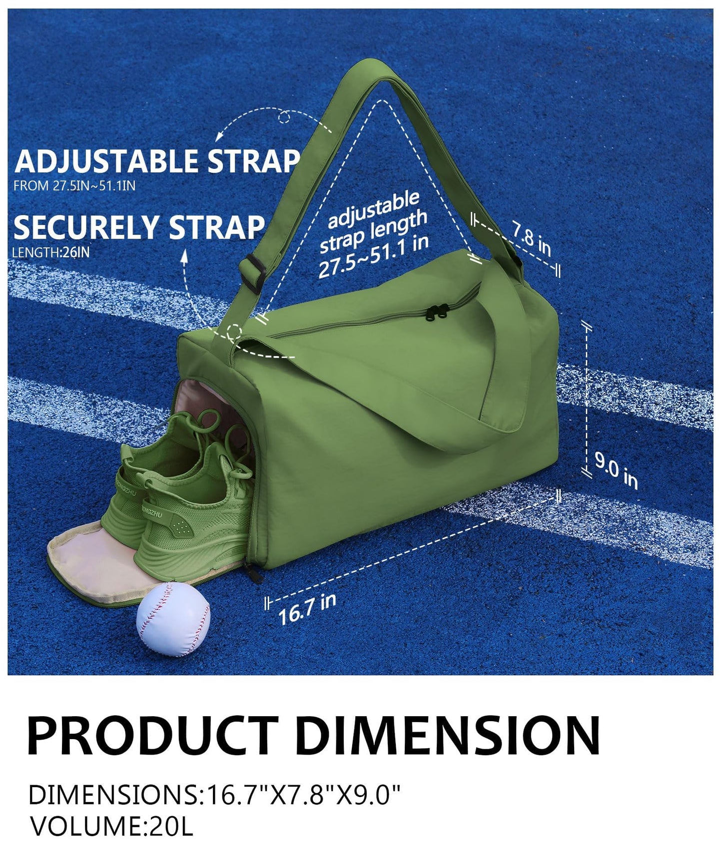 Small Gym Bag for Women with Shoes Compartment, Stylish Duffle Travel Bag for Plane, Lightweight Duffle Bag for Women & Men, Sport Gym Tote Bag with Wet Pocket for Yoga, Pilates, Swimming