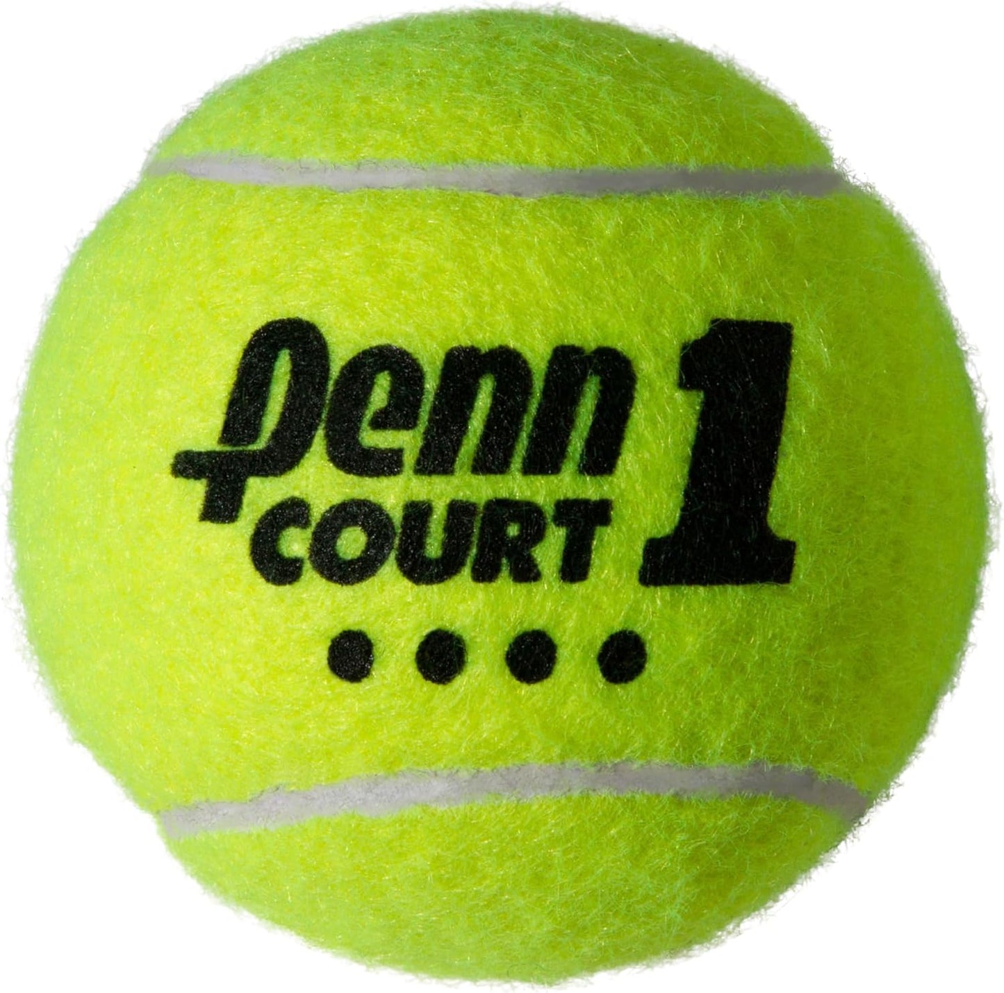 Penn Court Tennis Balls - Regular Duty Pressurized Felt - 1 Can with 3 Balls for Recreational Play
