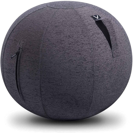 Vivora Luno - Sitting Ball Chair for Office and Home, Lightweight Self-Standing Ergonomic Posture Activating Exercise Ball Solution with Handle & Cover, Classroom & Yoga, Standard
