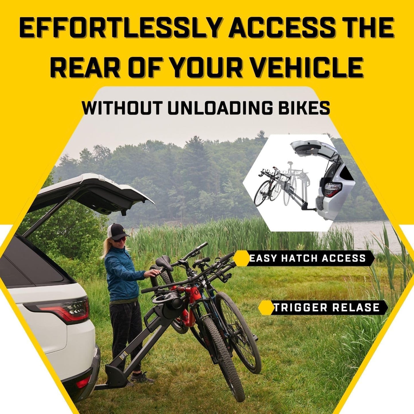 Saris Glide EX Bike Rack - Easy Hitch Installation | Fits 2 Bikes, Adjustable Design