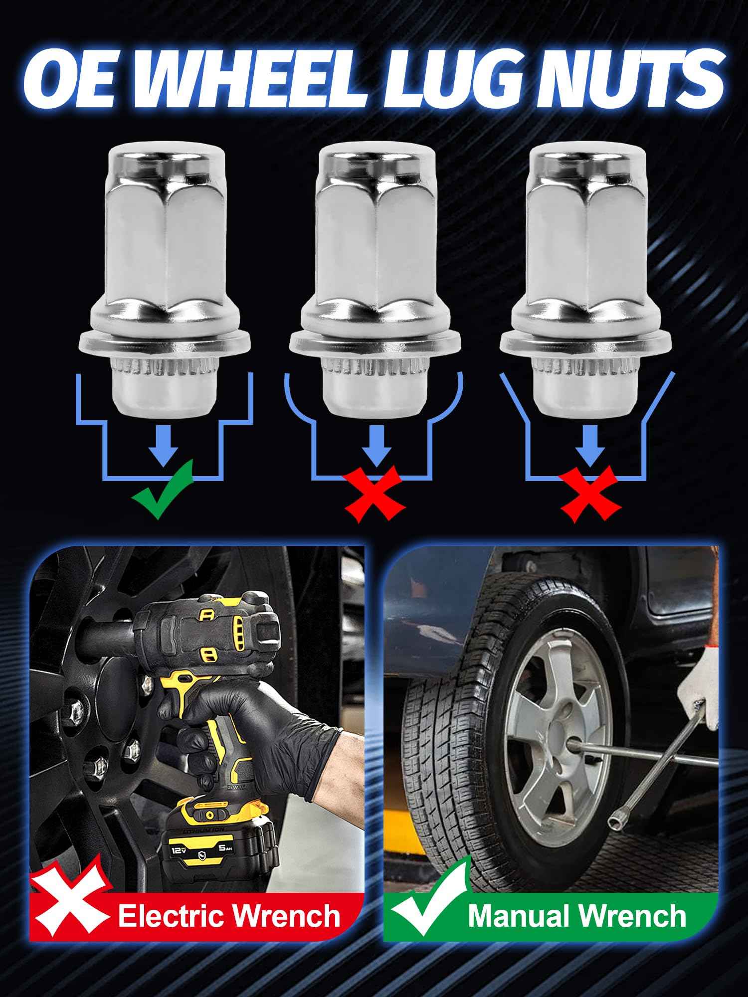 M12x1.5 Lug Nuts OEM Factory Wheel Lug Nuts for Tacoma 4 Runner FJ Cruiser Matrix GX460/ GX470/ SR5 Pre-Runner TRD Off-Road Limited Set of 24 Mag
