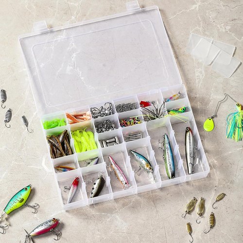 Clear Plastic Organizer Box by [Brand Name] - 36 Grids with Adjustable Dividers for Craft, Jewelry & Small Item Storage