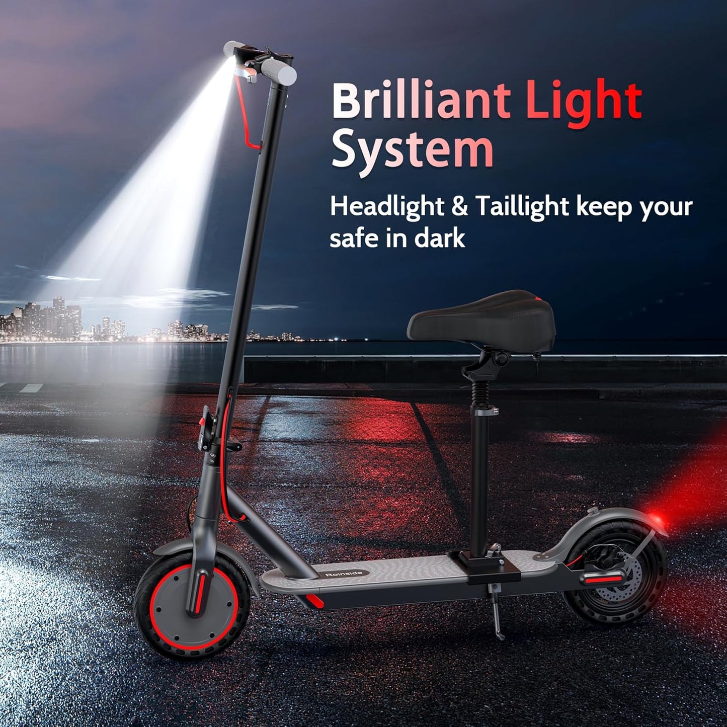 Roinside Electric Scooter - High-Speed 350W/500W Motor, Long-Range Up to 62 Miles | 8.5"/10"/14" Tires