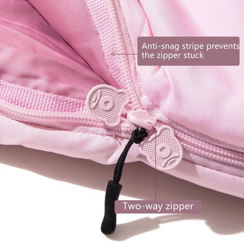 BISINNA Kids Sleeping Bag for Boys Girls with Pillow 3 Season Camping Sleeping Bag Portable for Children Hiking Backpacking Indoor Outdoor
