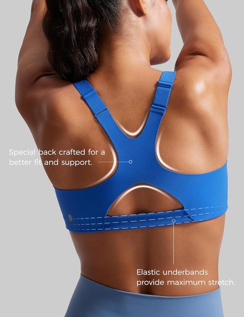 CRZ YOGA Women's Racerback Padded Sports Bra - Medium Impact, Adjustable Straps, Gym Workout Top