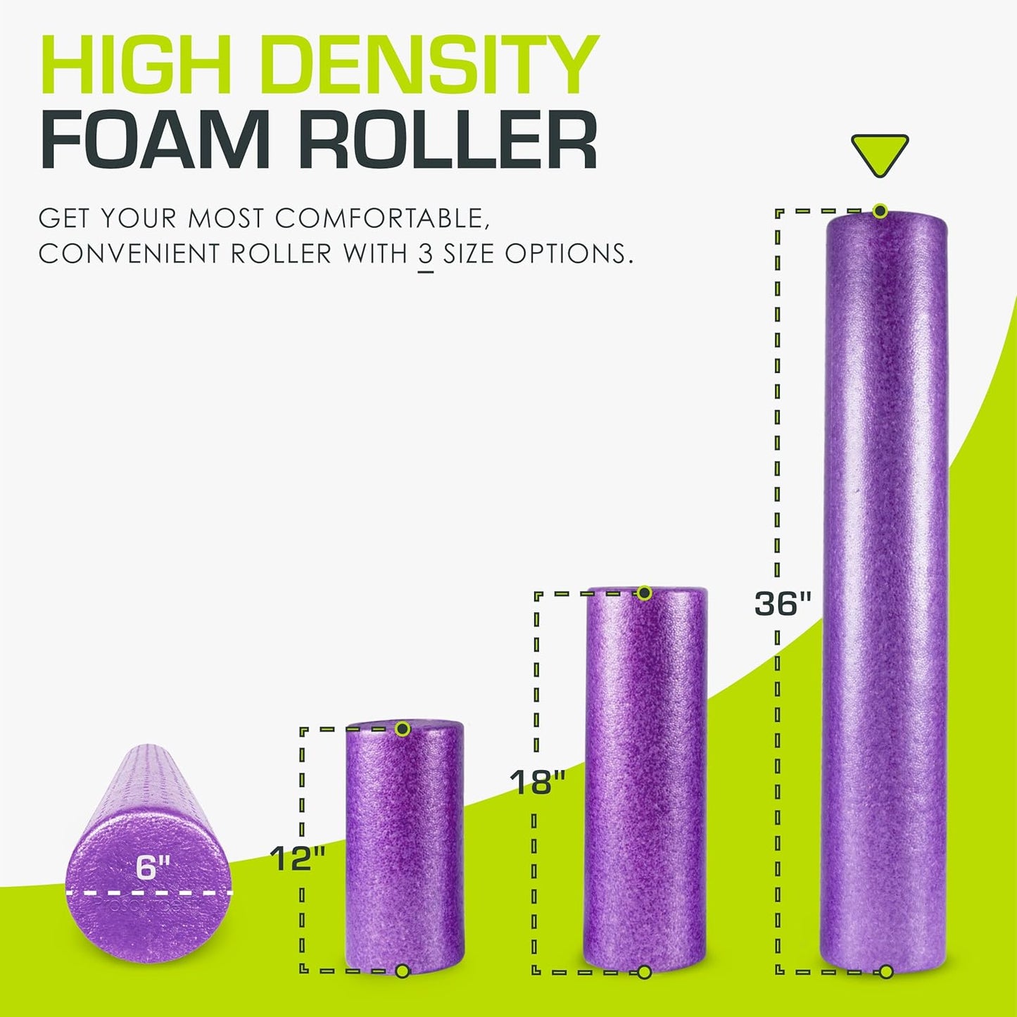 ProsourceFit High Density Foam Roller - 36-Inch Firm Massage Tool for Back Stretching & Yoga | Purple