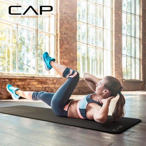 CAP Barbell High Density Yoga Mat with Strap - 1-Inch Thick | Available in Multiple Colors