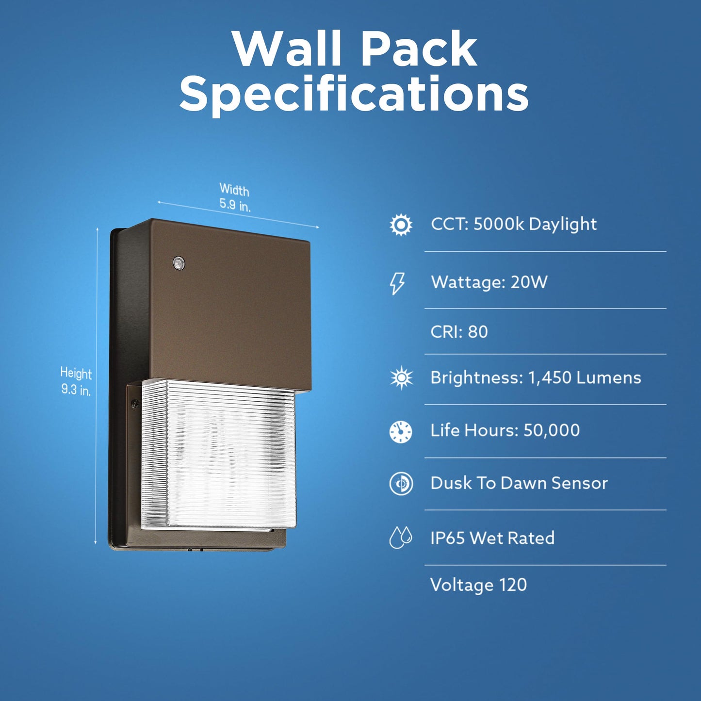 Feit Electric 20W LED Outdoor Wall Pack Lights with Photocell, Dusk to Dawn, Wall Mounted Security Light, 120V, 80 CRI, 1450 Lumens, 5000k Daylight, Bronze, 4 Pack, S10WPK/850/DD/BZ/4