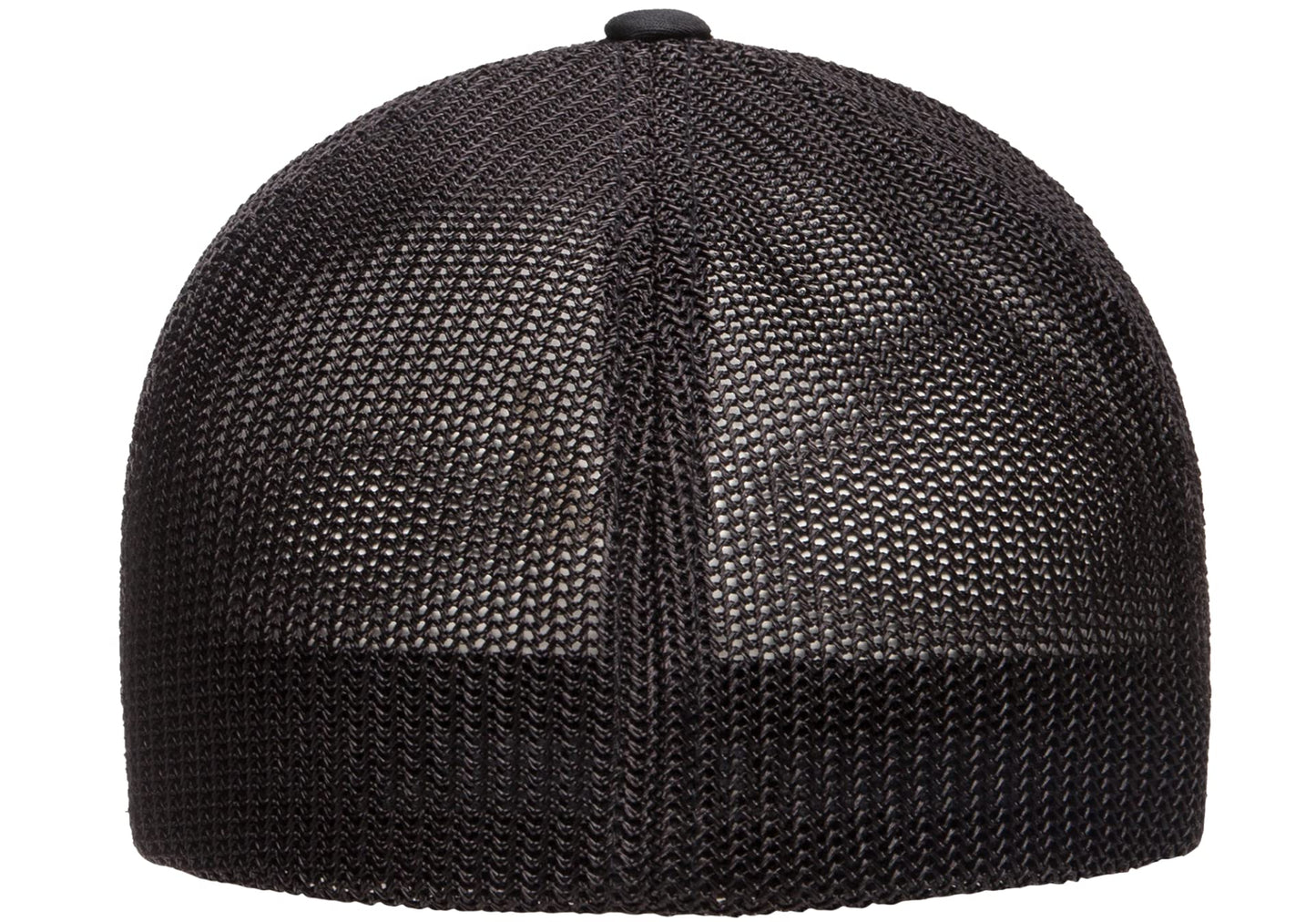 Flexfit 6511 Fitted Mid-Profile Stretchable Mesh Panels Trucker Cap | Bulk Pack Available (Black, L/XL)