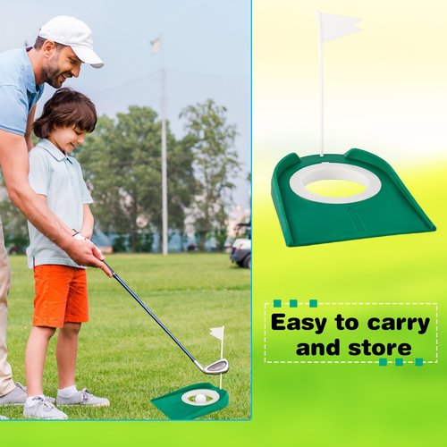 Plukeen 5 Pack Golf Putting Cup with Flag - Plastic Golf Putting Hole Training Aids for Indoor Outdoor Office Garage Backyard Practice