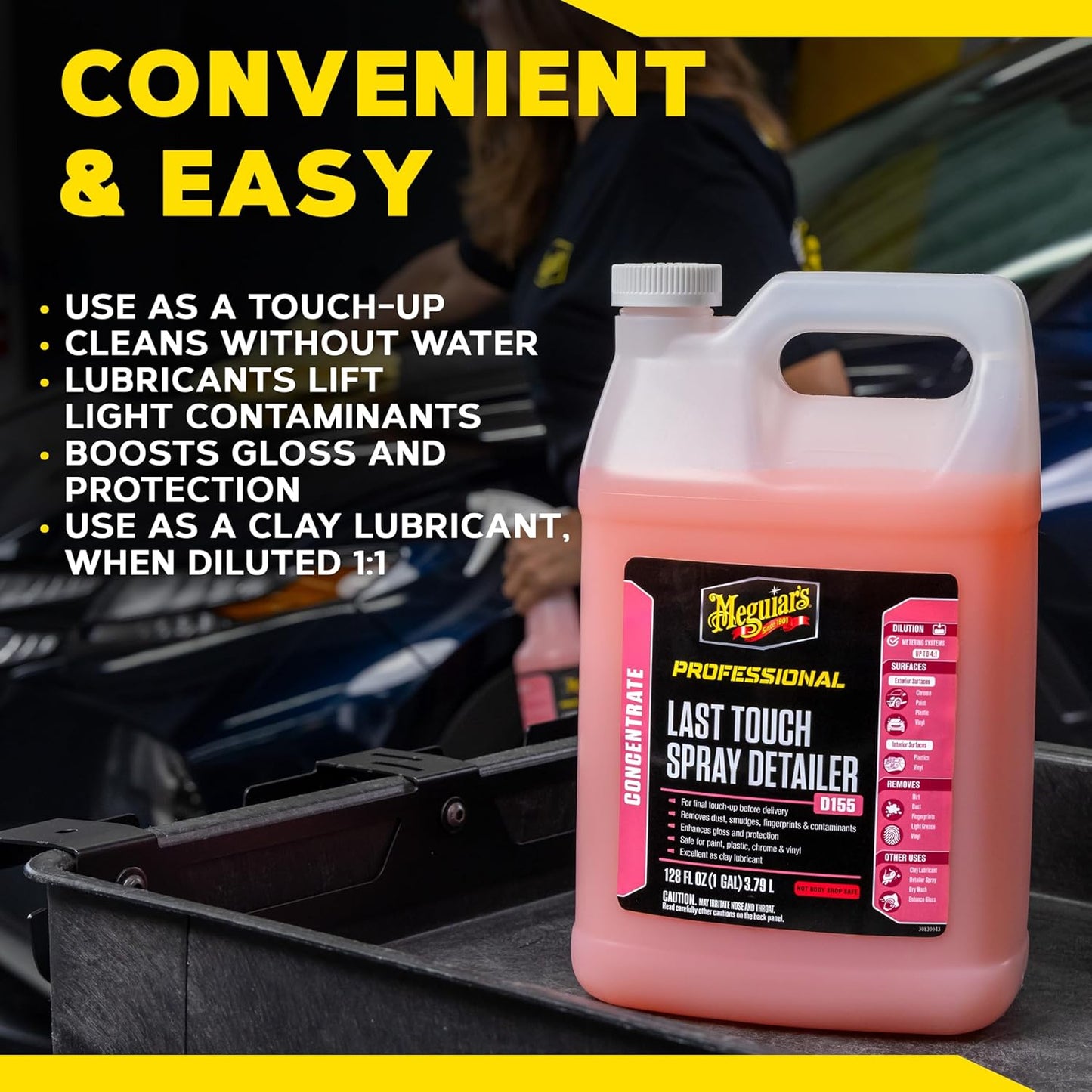Meguiar's Last Touch Spray Detailer - Versatile Clay Lubricant for Showroom Shine | 1 Gallon