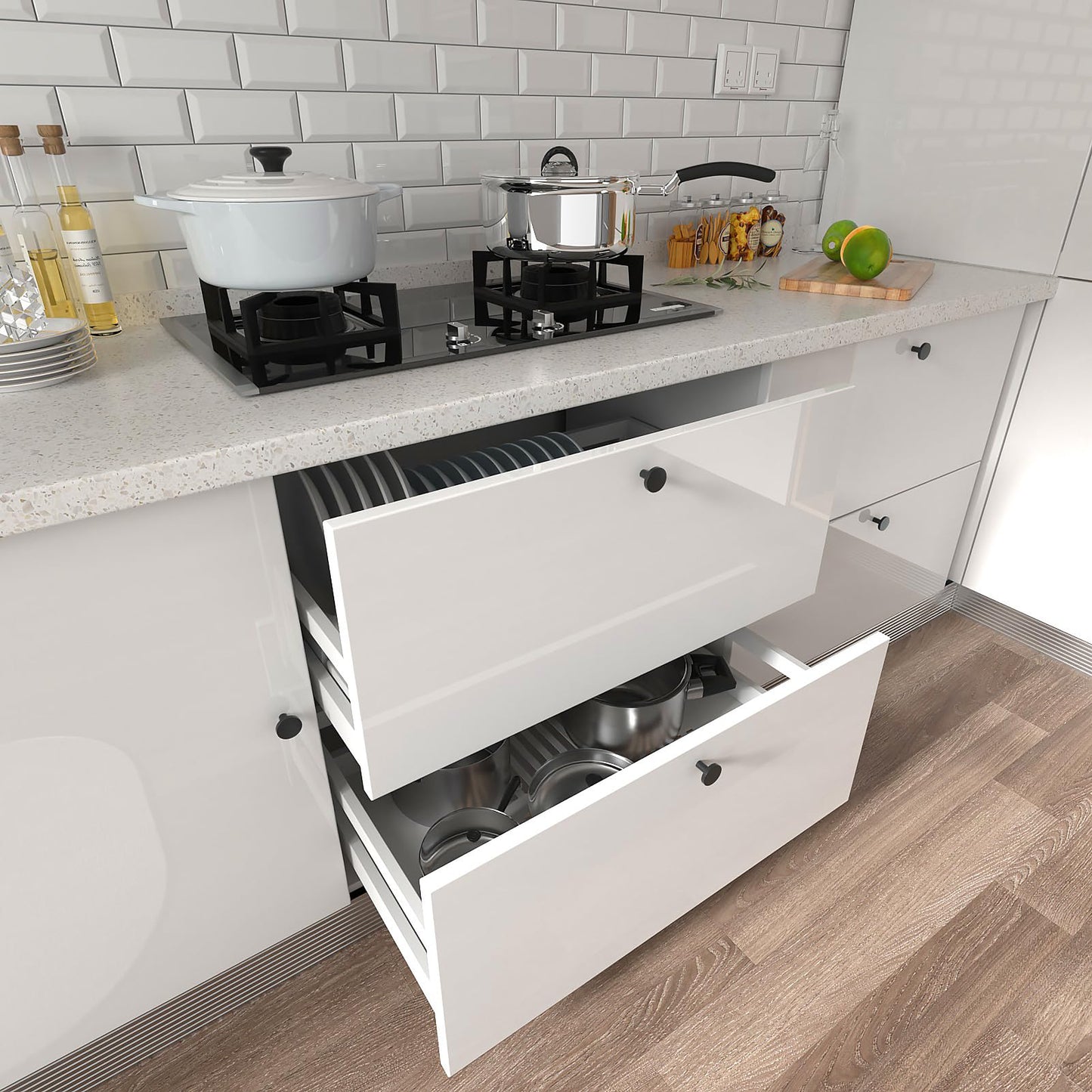 DonYoung 4 Pack Cabinet and Drawer Knobs, Bifold Barn Door Handle- Stylish Round Pulls for Bi-Folding Sliding Barn Door, Kitchen, Dressers, Cupboard and Closets, Matte Black