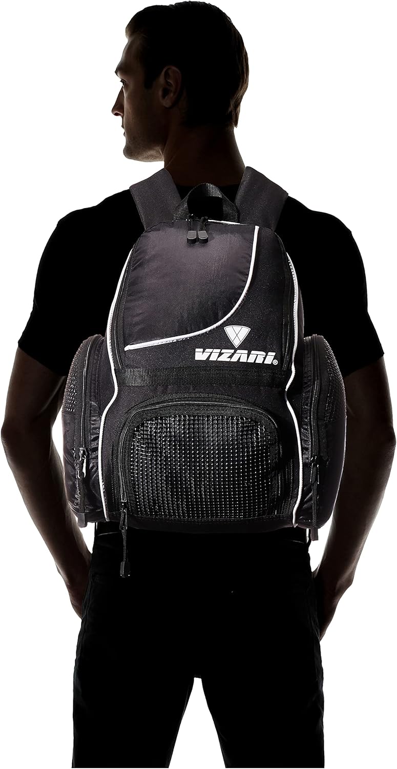 Vizari Solano Soccer Backpack - Ball Compartment & Vented Pocket | Ideal for Adults & Teens