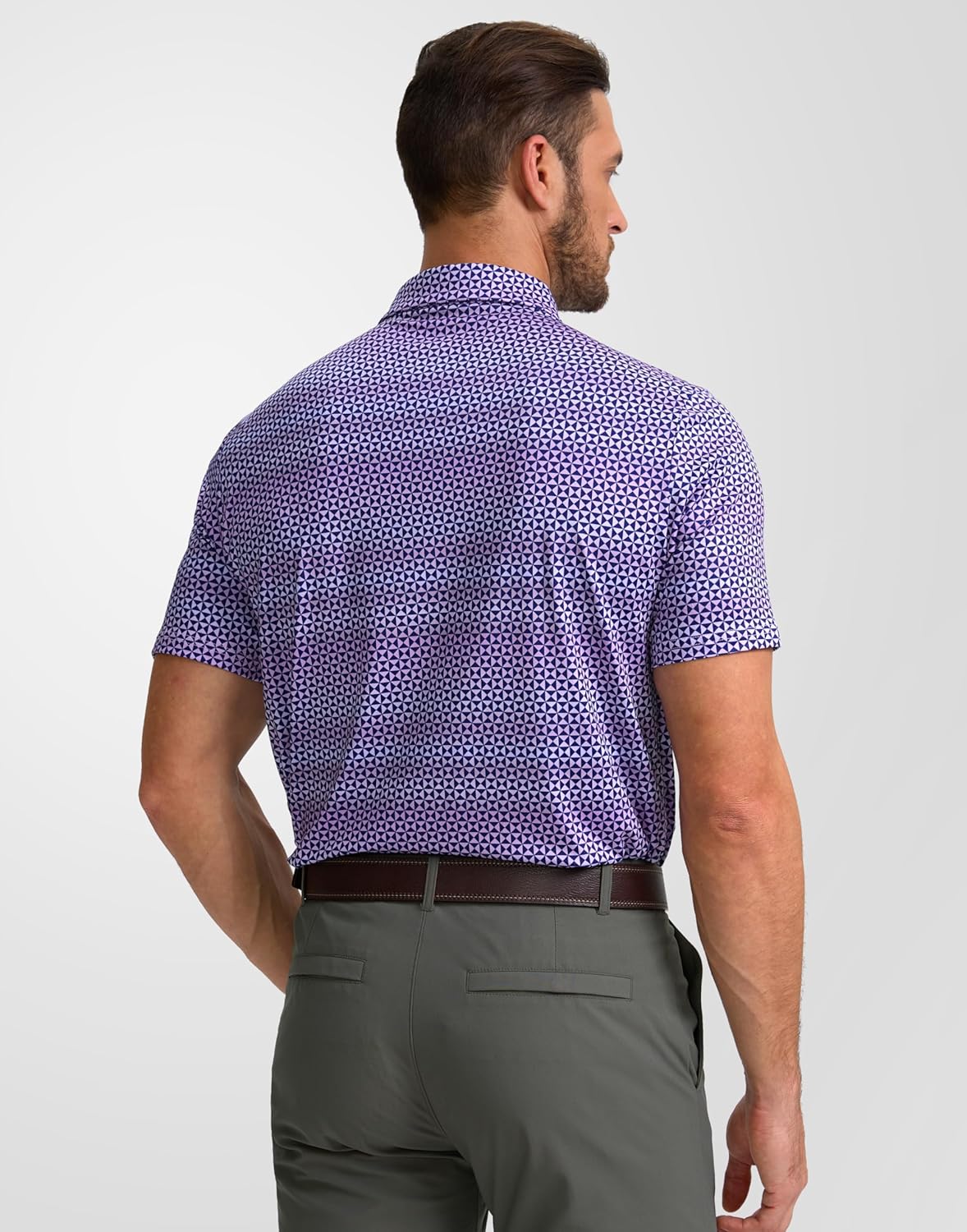 Obla Men's Golf Polo Shirt - Short Sleeve Moisture-Wicking Performance Tee | Casual Print Design
