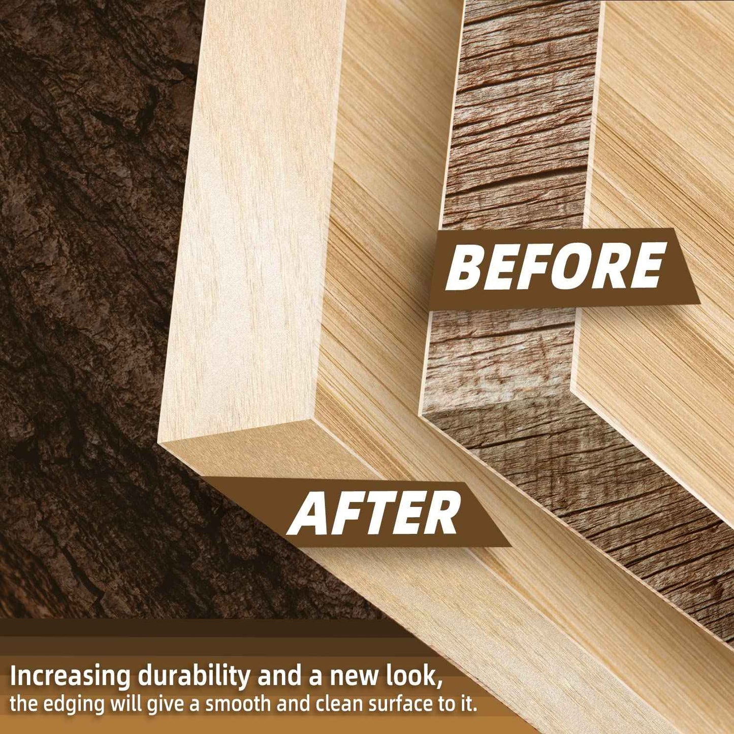 GSCIT Club Birch Edge Banding, 3/4 inch x 100ft roll of Veneer Edge Banding Preglued Flexible, Real Wood Tape Banding