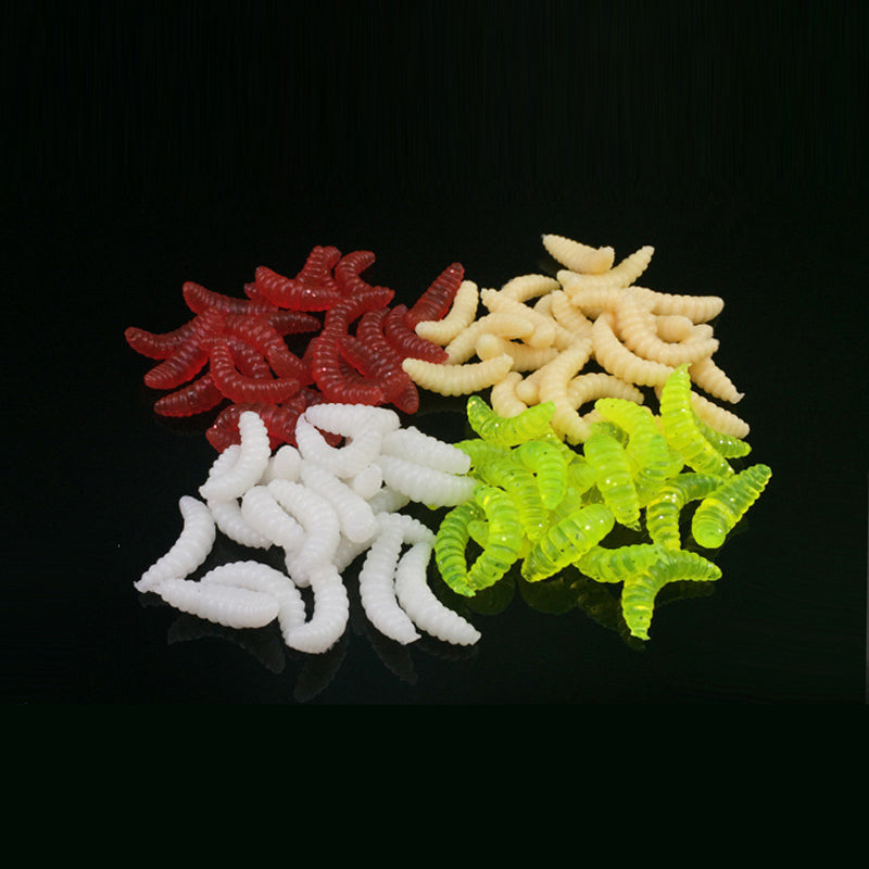 100pcs Soft Plastic Fishing Worms for Bass and Trout Lures