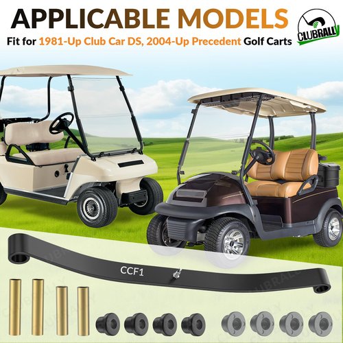 CLUBRALLY Club Car Golf Cart Front Leaf Springs (1PCS) with Bushing and Sleeve Kit for Club Car DS & Precedent Golf Carts 1012030 103628801