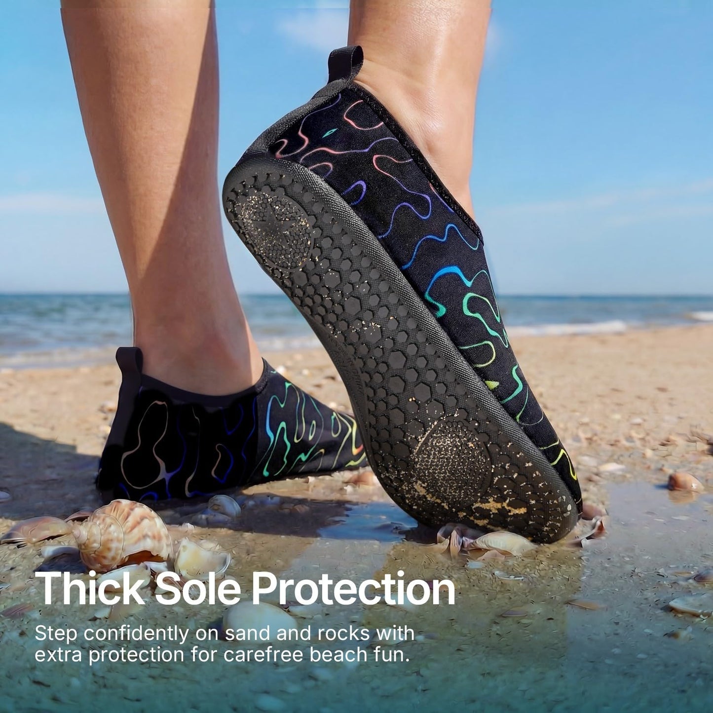 Water Shoes for Women Men Quick-Dry Aqua Socks Swim Beach Barefoot Yoga Exercise Wear Sport Accessories Pool Camping Must Haves Adult Youth Size 7-8Women/6-7Men