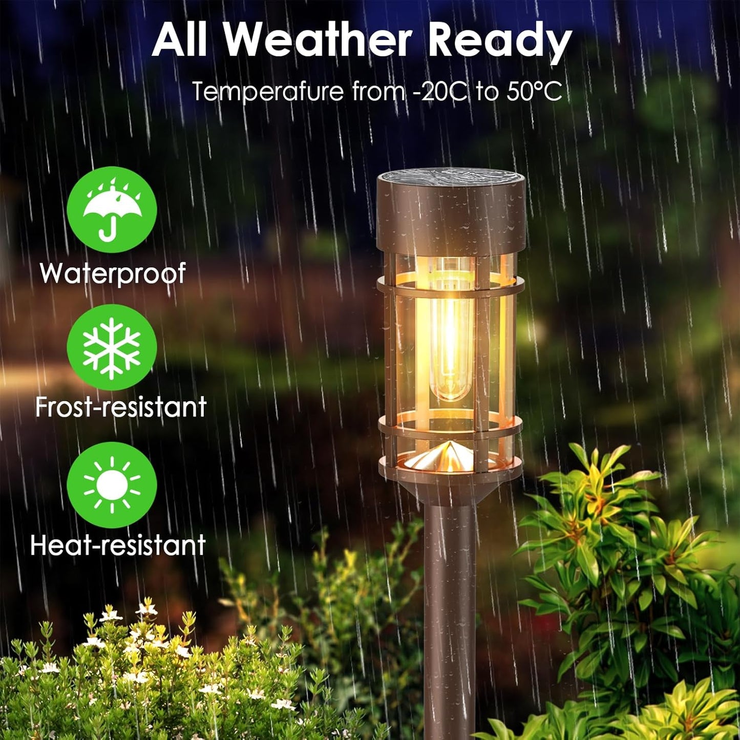 8 Pack Solar Outdoor Lights - Waterproof Garden Decor for Patio, Lawn & Landscape - 10 Hours Brightness