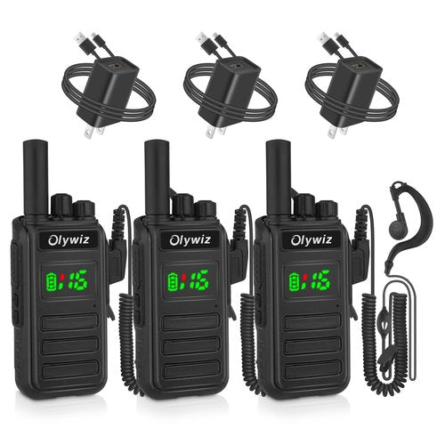 HTD 825 Long Range Two Way Radio - Waterproof Rechargeable Walkie Talkies- Premium Communication Devices with VOX Function 3 Pack for Outdoor Adventures Camping Cruises for Adults