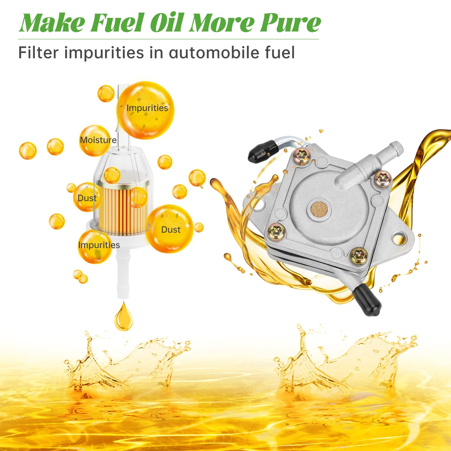 10L0L Golf Cart Fuel Pump Impulse Kit for Yamaha Club Car DS/Precedent Gas Golf Cart, Replace OEM 1014523, 1014524, JN6-F4410-00, JF2-24410-20