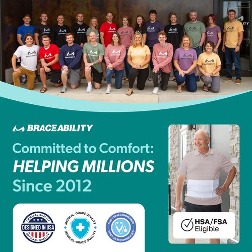 BraceAbility Medical Abdominal Stomach Binder - XXL Belly Band Compression for Diastasis Recti, Postpartum, Post-Surgical Wrap for Tummy Tuck Recovery, Post op Ab Binder for Women and Men (2XL 12")