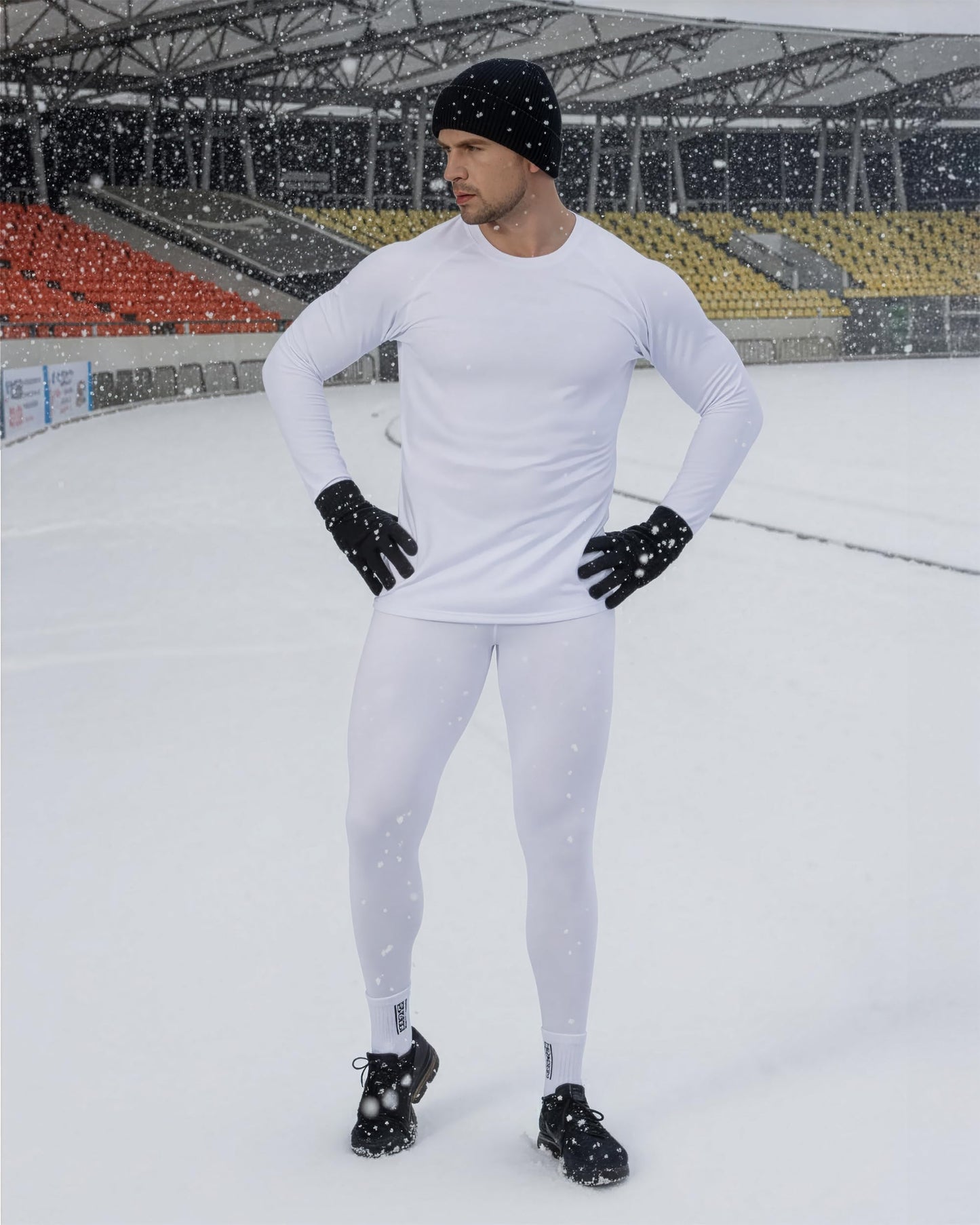 DRSKIN 3 Pack Men's Thermal Compression Pants Tights Fleece Lined Base Layers Underwear Workout Sports Athletic Winter (HOT Classic (B01 2P+WH 1P), L)