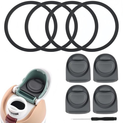 Joshey Rubber Seal Replacement Gasket & Stopper Set - Compatible with Owala Freesip 24oz/32oz Bottles | Gray Silicone Parts